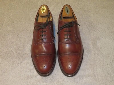 Brooks Brothers English Cheaney Brown Leather Medallion Brogues 8.5 C NOS - Image 1 of 4