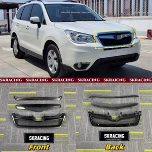 Carbon Fiber/Gloss Black Front Bumper Grille Mesh Fits Subaru Forester 2014-2018 - Picture 1 of 14