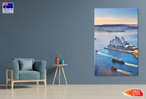 Impresión en lienzo Blue Waters of Sydney Harbor con ferries decoración del hogar sin marco - Imagen 1 de 5