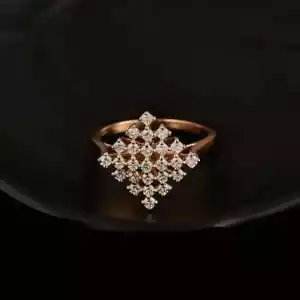 0.67CT Round Cut Lab Grown Diamond Women's Engagement Ring Solid 14k Rose Gold - Picture 1 of 5