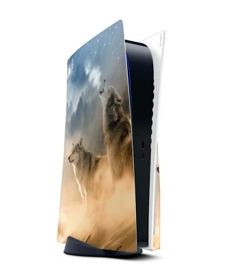 Playstation 5 PS5 Skin Cover Aufkleber Design Schutz Folie Skins Howling Moon - Bild 1 von 4