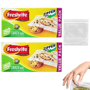 300 Zipper Seal Sandwich Snacks Bags Lunch School Food Storage BPA Free Kitchen - Picture 1 of 1
