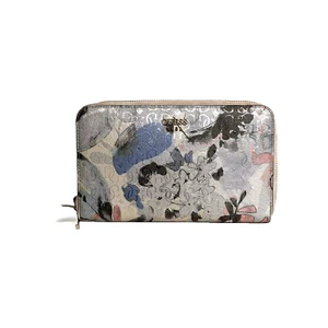 Guess 1981 Travel Wallet Large Pastel Floral Iridescent Design Zip Around Vintag - Picture 1 of 15