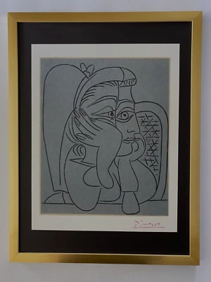 PABLO PICASSO HERMOSO LINOCORTE FIRMADO MONTADO Y ENMARCADO + ¡HAZ TU OFERTA! Foto 1 de 2