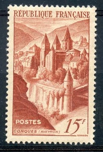 BRIEFMARKE FRANKREICH NEU LUXUS ** NR. 792 ABBAYE DE CONQUES - Bild 1 von 1
