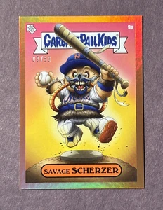 Max Scherzer 2022 Topps MLB x Garbage Pail Kids: Series 2 9a Orange Foil /50 - Picture 1 of 2