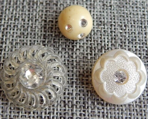 Lot of Vintage Buttons With Rhinestone Paste #107 Cover