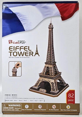 CUBICFUN 3D PUZZLE MC091H EIFFEL TOWER 82 Pcs 15.4" x 14.2" x 30.7" - Image 1 of 4