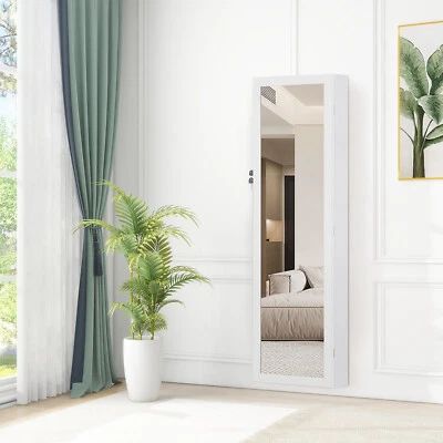 LED Modern  Jewelry Cabinet 47.2-inch with Mirror, Wall or Door Mounted Lockable - Image 1 of 4