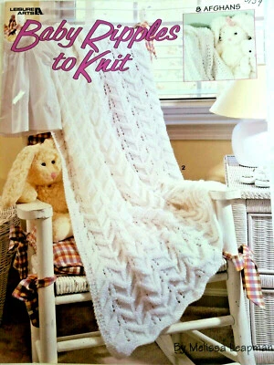 Leisure Arts 3159 BABY RIPPLES knit 16pg booklet 8 afghans Melissa Leapman 2000 - Image 1 of 4