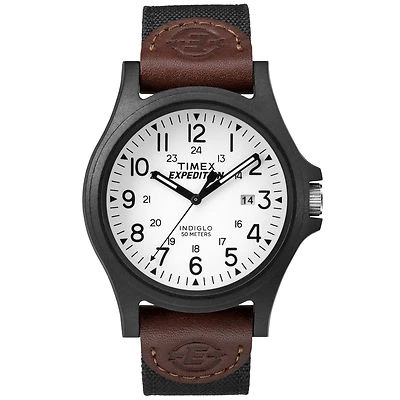 Timex TW4B08200, Men's "Expedition Acadia" Black Nylon Watch, Indiglo, Date, NEW - Image 1 of 3