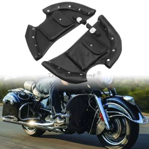 Black Highway Crash Bar Lowers Leg Warmer Bags for Indian Chief Classic 2014-18 - Picture 1 of 24