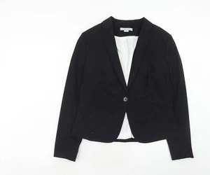 H&M Womens Black Polyester Blend Blazer Size 14 - Picture 1 of 10