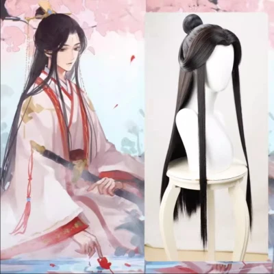 Китайский Небесный Официальный Благословение 天官赐福 Xie Lian Hanfu Длинный Парик Косплей Реквизит - Изображение 1 из 4