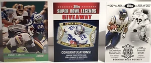 Emmitt Smith Lot (3): 2000 Topps #90, 2011 Topps #SBLG-5, & 2007 Topps #RBR-LSM - Picture 1 of 7