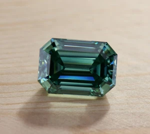 Vintage-Stil Smaragdschliff CVD-Diamant 2 kt grüne Farbe VVS1 zertifiziert Edelstein - Bild 1 von 9
