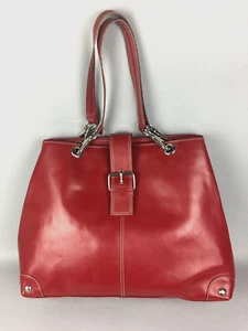 Wilson Leder Pelle Studio Satchel Schultertasche Tasche Handtasche rot groß - Bild 1 von 19
