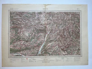 Carte de DIGNE - Etat Major 1935 couleur originale - Photo 1/5