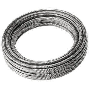 Cable de acero inoxidable LuckIn 50 pies engrosado 1/4", 7x19 filamento 50 pies, plateado - Imagen 1 de 8