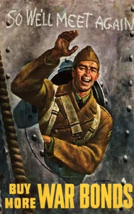 Military Buy more War Bonds Vintage 1943 Postcard - Picture 1 of 2