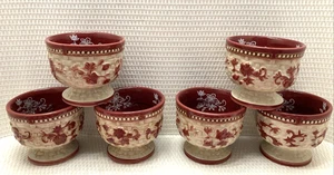 Set of 6 Temptations Floral Lace FIREWORKS Basket Weave Footed Dessert Bowls - Picture 1 of 5