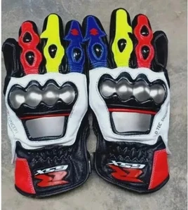 Suzuki Motorcycle Leather Racing Gloves Motorbike Sport Riding Biker Gloves CE - Picture 1 of 3