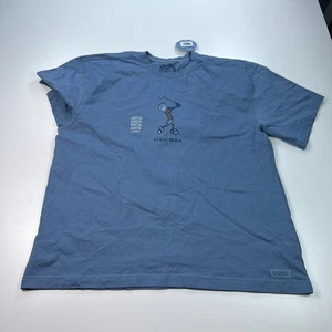 NEW Life is Good Shirt Mens Extra Large XL Blue Crew Neck Iron Man Golf Funny - Picture 1 of 7