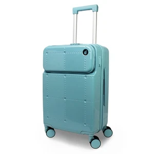 World Traveler Dejuno Avery Smart 20" Carry-On Luggage with USB Ports - Glacier - Picture 1 of 8