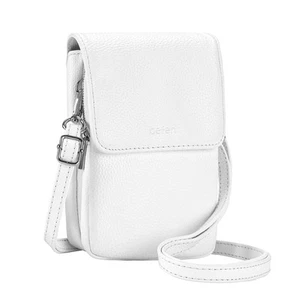 White Small Genuine Leather Crossbody Bags for Women, Lightweight Cell Crossb... - Picture 1 of 6