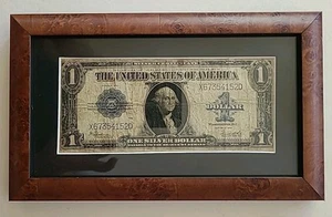 Silver Certificate 1923 Large Size $1 Dillar Bill Double Sided Framed 1899 - Picture 1 of 6