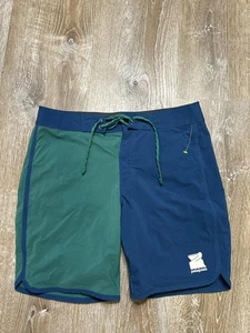 Patagonia Boardshorts Mens 29 Blue Green Swim Surf Trunks Shorts Pelican EUC - Picture 1 of 6