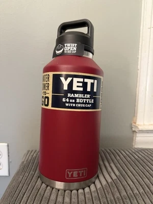 Yeti Rambler Half Gallon Harvest Red Limited Edition Retired 64 oz Chug Cap - Image 1 of 3