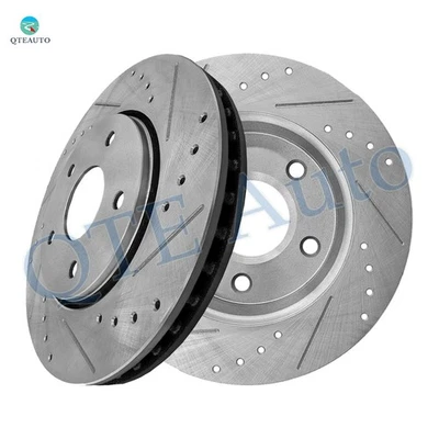 Front Drilled Slotted Brake Disc Rotors 302mm For 2008-2016 Dodge Grand Caravan - Image 1 of 4