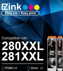 280XXL-281XXL Printer Ink Cartridges Canon Pixma compatible - Picture 1 of 5