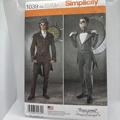 Mens Steampunk Cosplay Costumes Jacket size 38-44 Simplicity 1039 Sewing Pattern - Image 1 of 3