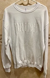Hochzeit Bachelorette "Braut" weißes Sweatshirt mit Rundhalsausschnitt Damen - Medium - Bild 1 von 1