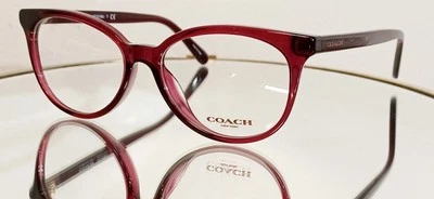 COACH HC 6138U 5604 Anteojos BORGOÑA TRANSPARENTE Nuevo Plástico 52-16-140 Foto 1 de 4