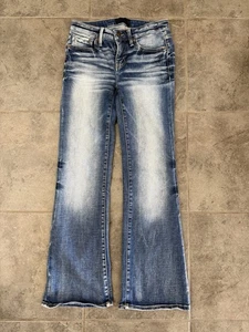 Pantalones de mezclilla para mujer negros con hebilla corte boot 53 talla 25 X 30 excelente estado 💙💙 - Imagen 1 de 11