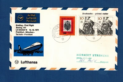 Lufthansa Erstflüge LH 634 Frankfurt-München-Tel Aviv-Frankfurt 12.10.71 - Bild 1 von 2