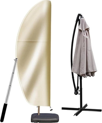 OKPOW Patio Umbrella Cover 9Ft To 14Ft - Waterproof Offset Cantilever Covers With
