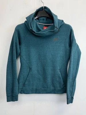 Sudadera con capucha Nike Tech polar para mujer talla S verde azulado jaspeado pulóver cuello alto Foto 1 de 4