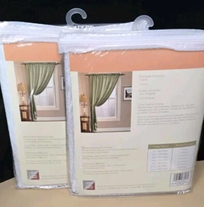 NIP Luster Crushed Faux Silk #2 - 50 x 84 inch each Curtains Panel Pair Off... - Picture 1 of 9