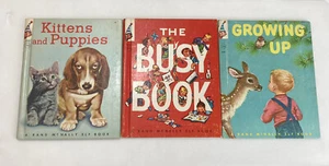 Lot Of 3 Rand McNally Jr Elf Books Kittens And Puppies /The Busy Book /Growing - Bild 1 von 13