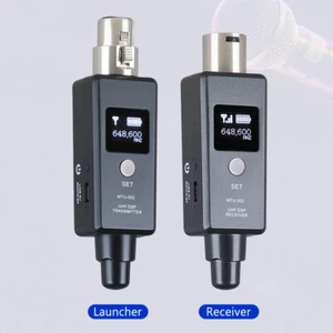 Wireless Microphone System XLR Transmitter Receiver Rechargeable Adapter H8N9 - Picture 1 of 12