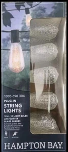 Hampton Bay Außen/Innen 10 Fuß steckbare Glühlampe ST40 Glühbirne Lichterkette - Bild 1 von 6