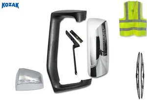 Cubiertas de espejo soportes de brazo cubiertas cromadas izquierda compatibles con Volvo VNL 2004+ - Imagen 1 de 12