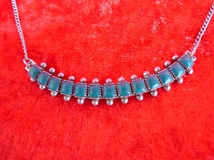 Bellissimo, vecchio collier, collana, argento sterling, con pietra turchese incastonata - Foto 1 di 6