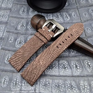 Correa de reloj de cuero con patas de avestruz cepillado de 24 mm/20 mm cuero exótico estilo minimalista - Imagen 1 de 12