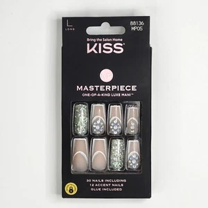 Kiss Long Press-On Nails Masterpiece Members Only Nude With Glue Luxe Mani - Bild 1 von 7