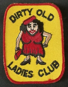 Vintage Dirty Old Ladies Club Embroidered Patch 4” Tall New Old Stock NOS Punk - Picture 1 of 3